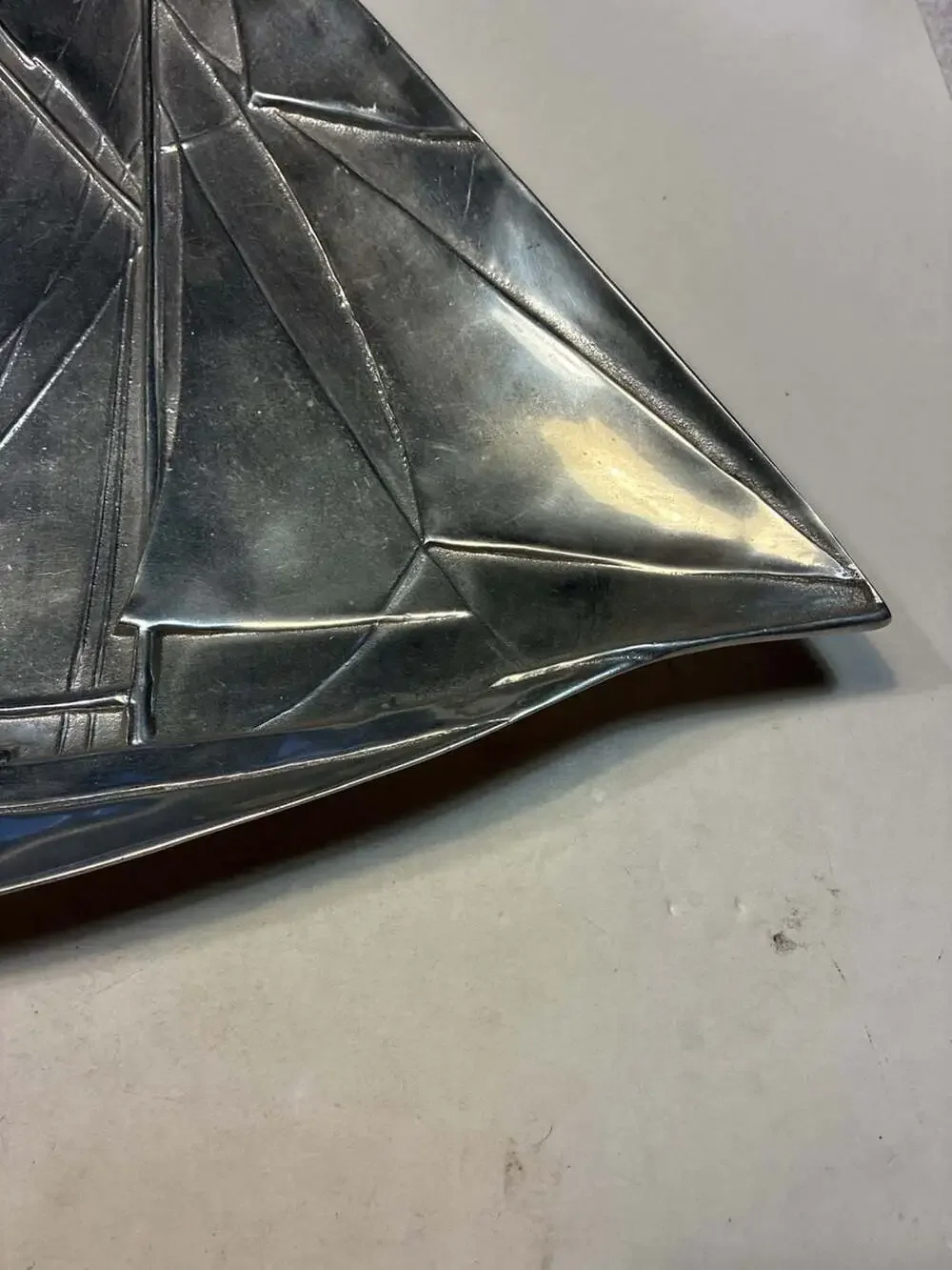 Mariposa Brillante Aluminum Large Sailboat Schooner Serving Tray Platter